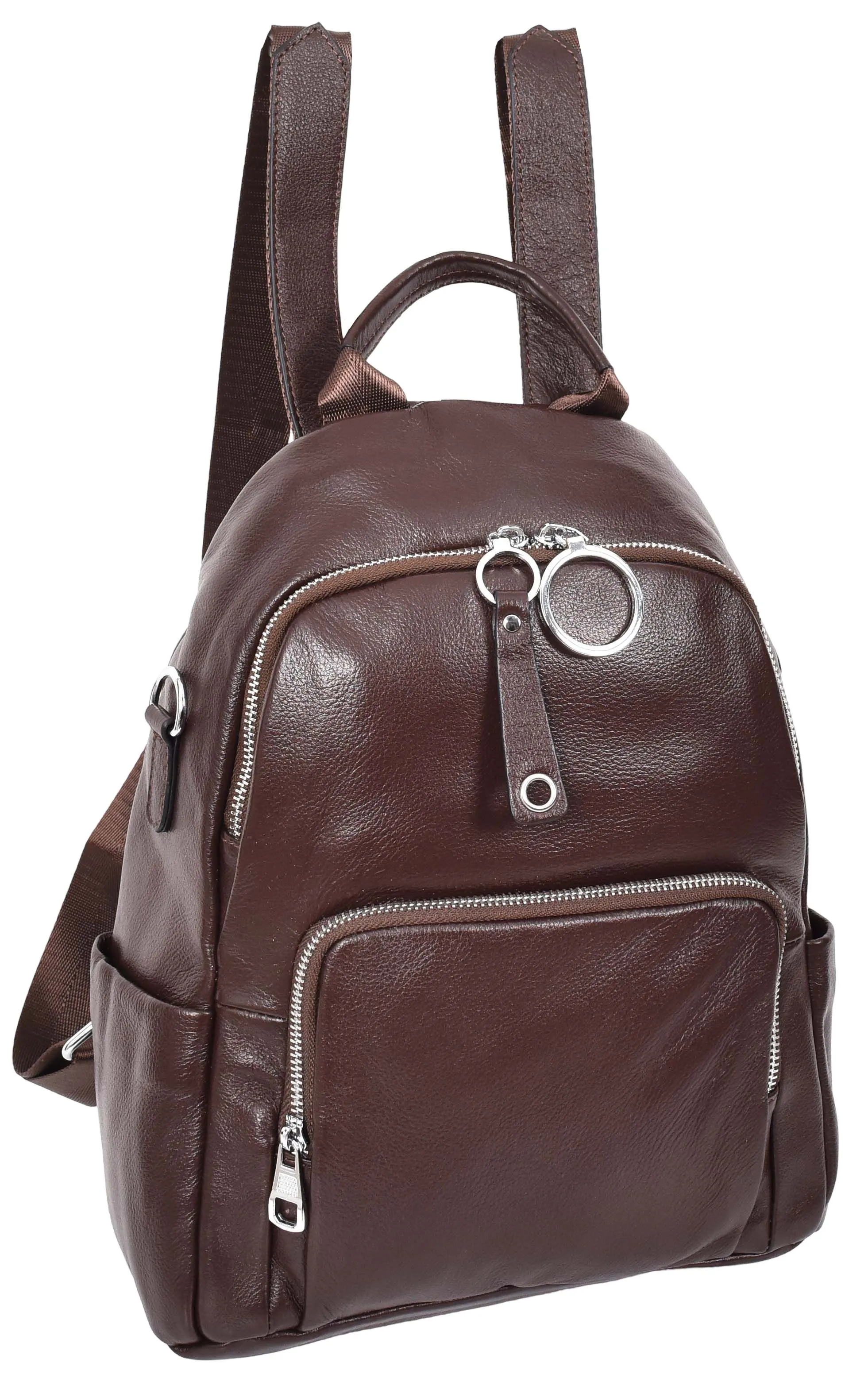Vancouver Women's Genuine Leather Casual Organiser Backpack Coffee