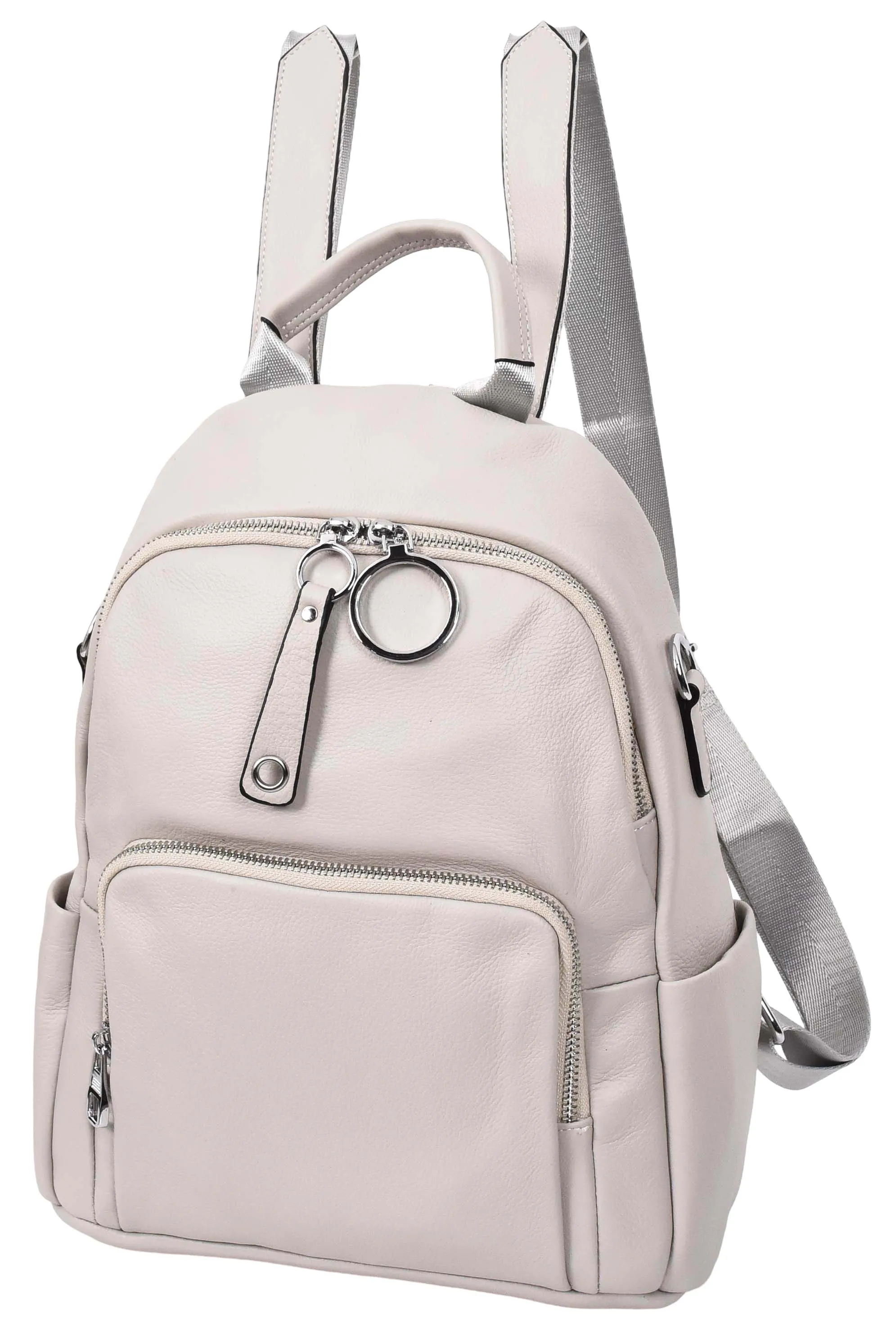 Vancouver Women's Genuine Leather Casual Organiser Backpack Grey