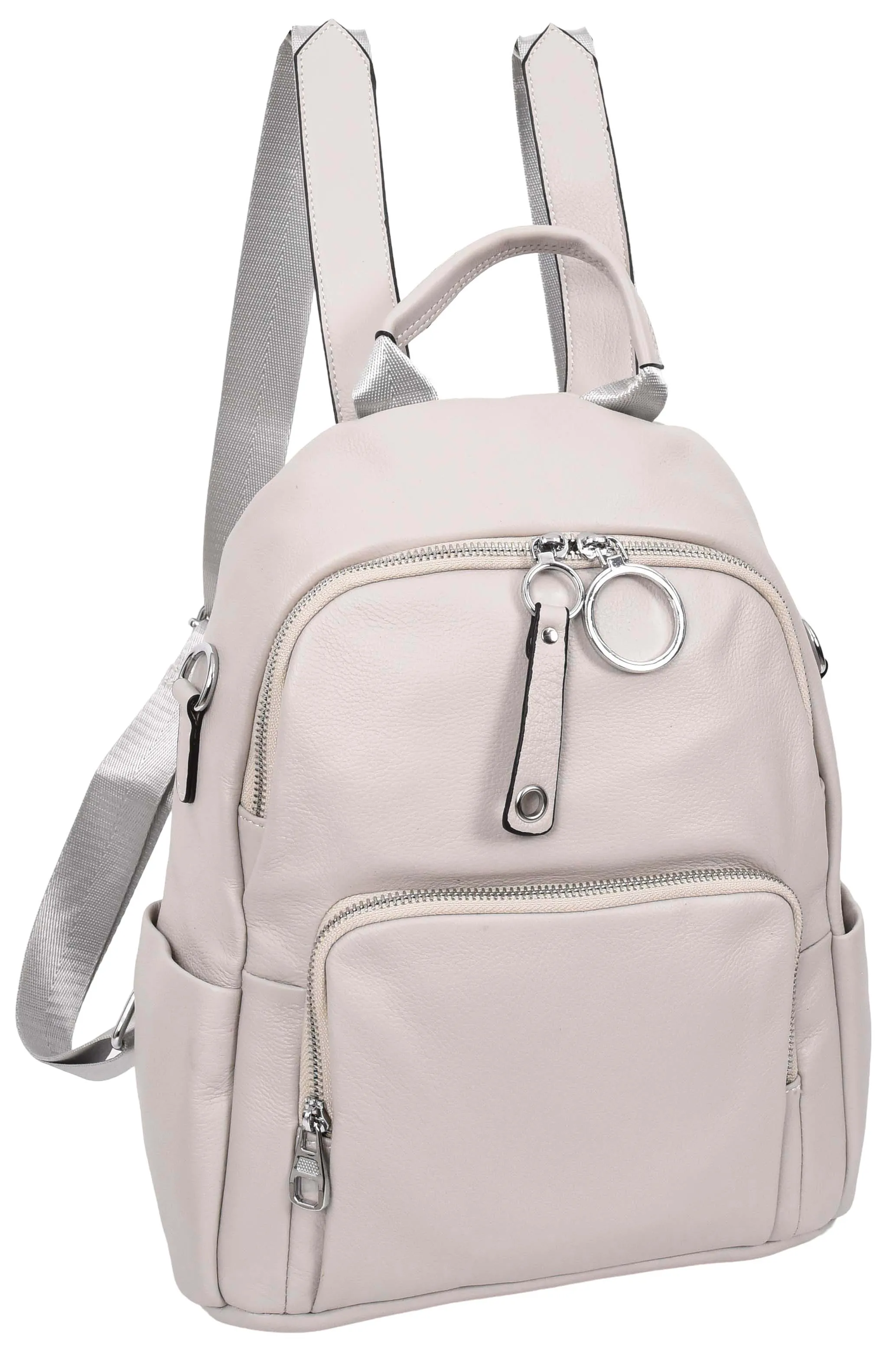 Vancouver Women's Genuine Leather Casual Organiser Backpack Grey
