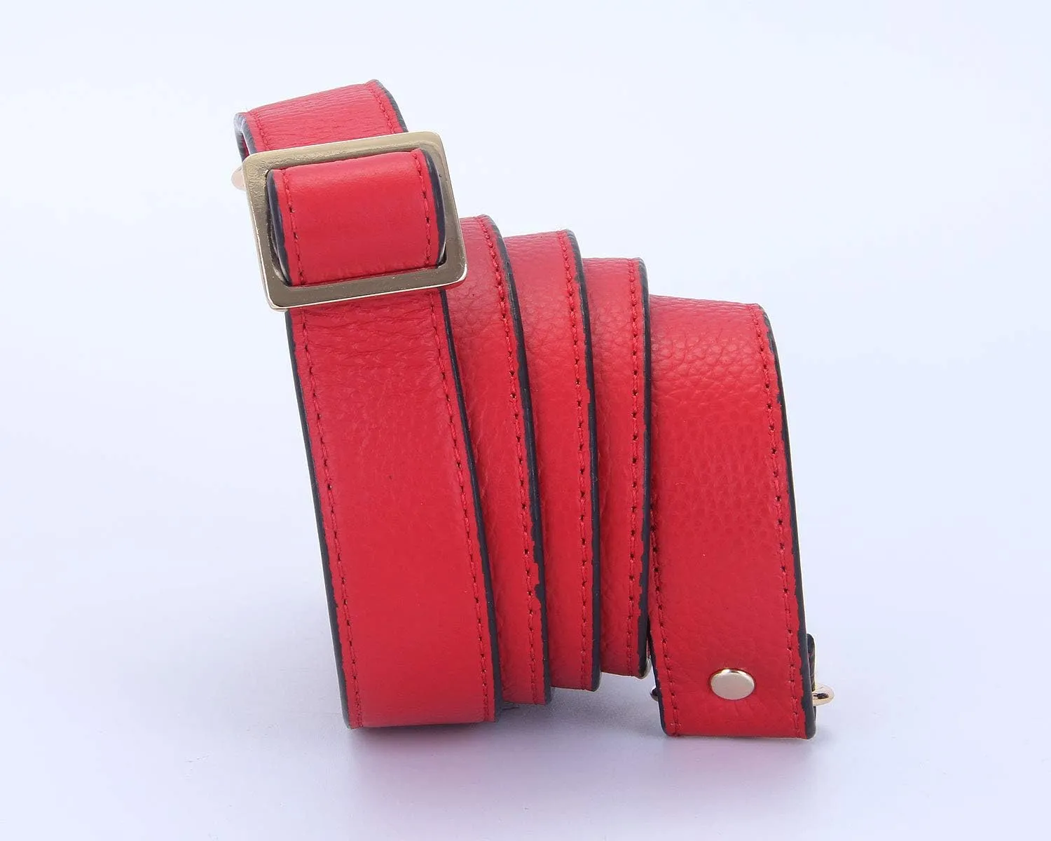 VanEnjoy Full Grain Leather Adjustable Replacement Strap Cross Body Bag Purse,1 inch wide (Red)