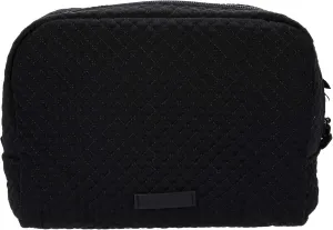 Vera Bradley Women's Microfiber Large Cosmetic Makeup Organizer Bag, Black, One Size