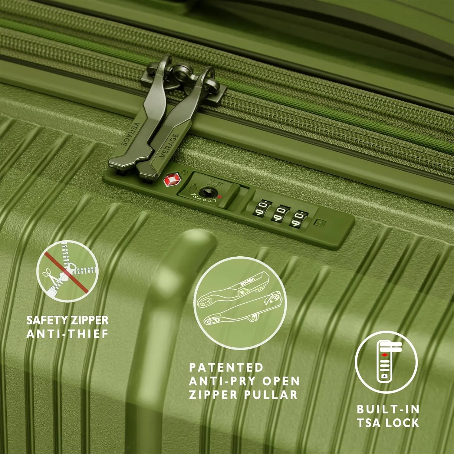 Verage Carry On Luggage With Spinner Wheels, Expandable Hardshell Spinner Suitcase for Travel, TSA Approved, (Carry-On 20-Inch, Moss green)