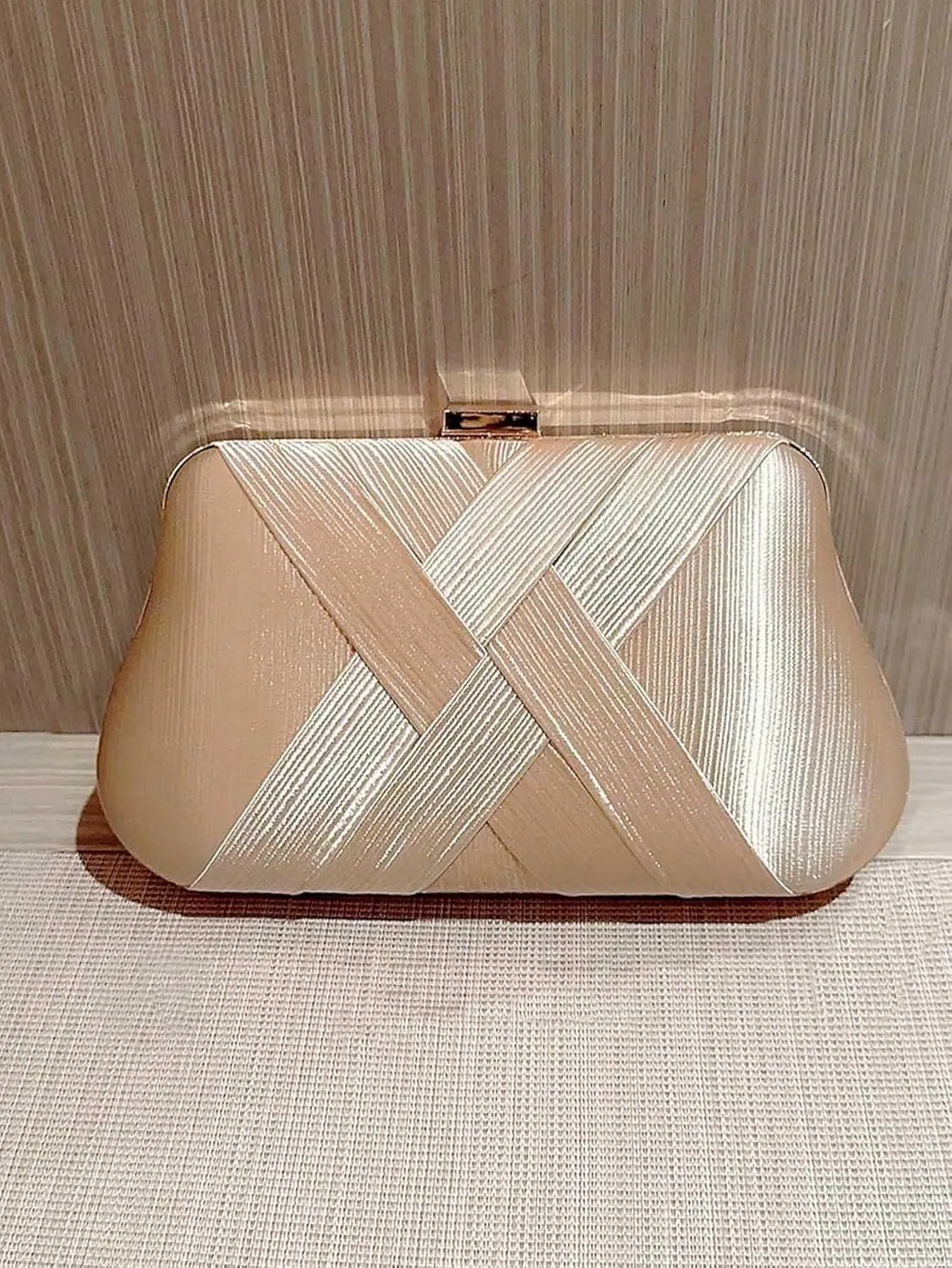 Verdusa Women's Metallic Evening Handbag Glitter Clutch Purse Party Bag
