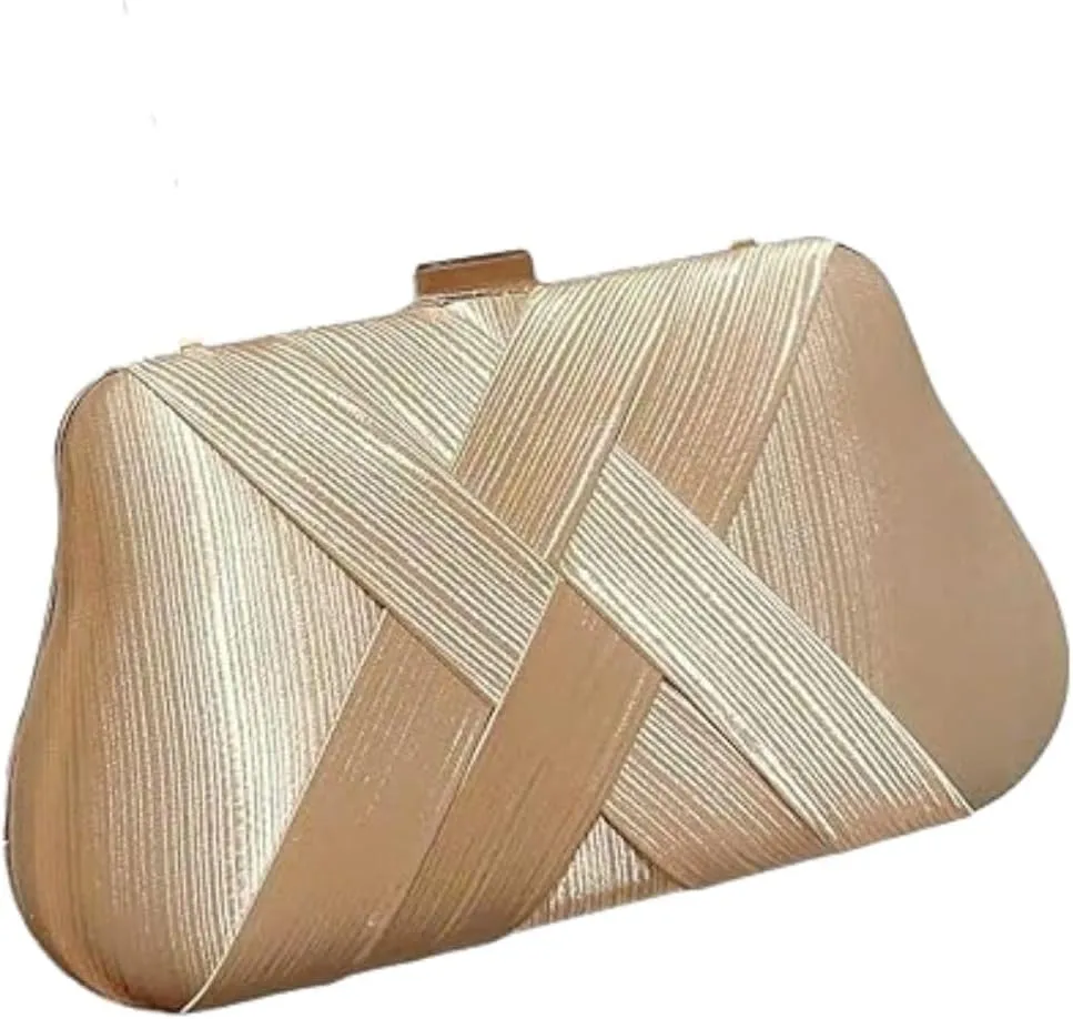 Verdusa Women's Metallic Evening Handbag Glitter Clutch Purse Party Bag