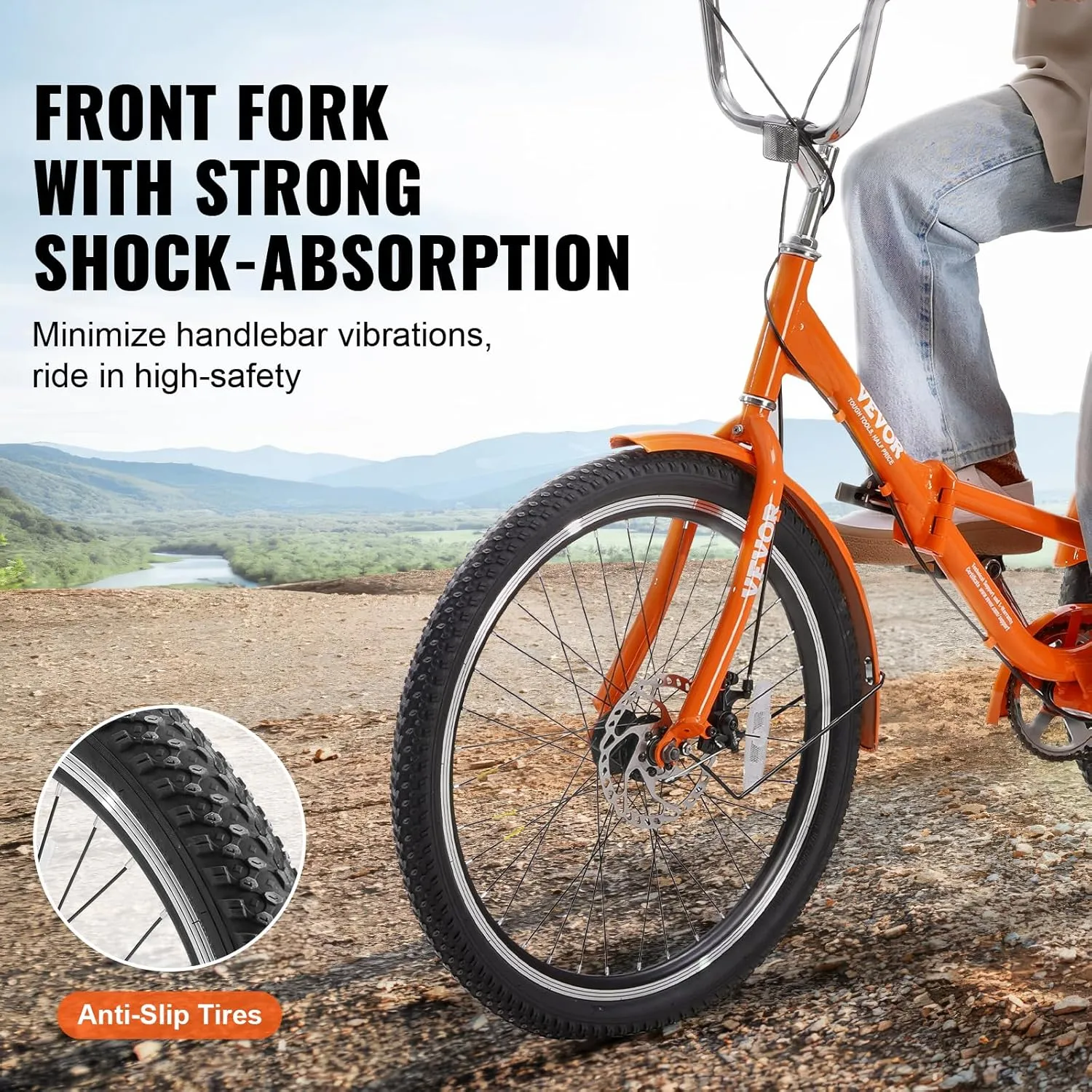VEVOR Folding Adult Tricycle, Adult Folding Trikes, Carbon Steel 3 Wheel Tricycle with Large Basket & Adjustable Seat, Shopping Picnic Foldable Tricycles for Women, Men, Seniors