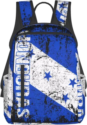 Vintage Honduras Flag Casual Backpacks Large Capacity Laptop Backpack Sports Fitness Rucksack Travel Carry-On Daypack Work Bag for Outdoor Camping