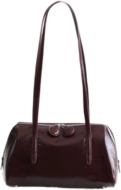 Vintage Leather Niche Handbag Totes Pillow Bag Oil Wax Shoulder Armpit Bag Clutch Versatile Chic Purse Luxury Elegant