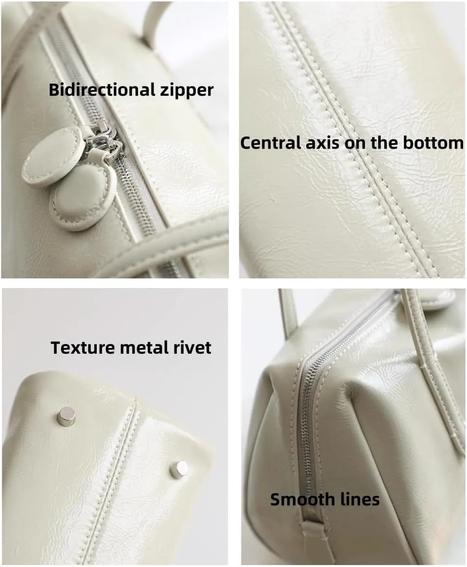 Vintage Leather Niche Handbag Totes Pillow Bag Oil Wax Shoulder Armpit Bag Clutch Versatile Chic Purse Luxury Elegant