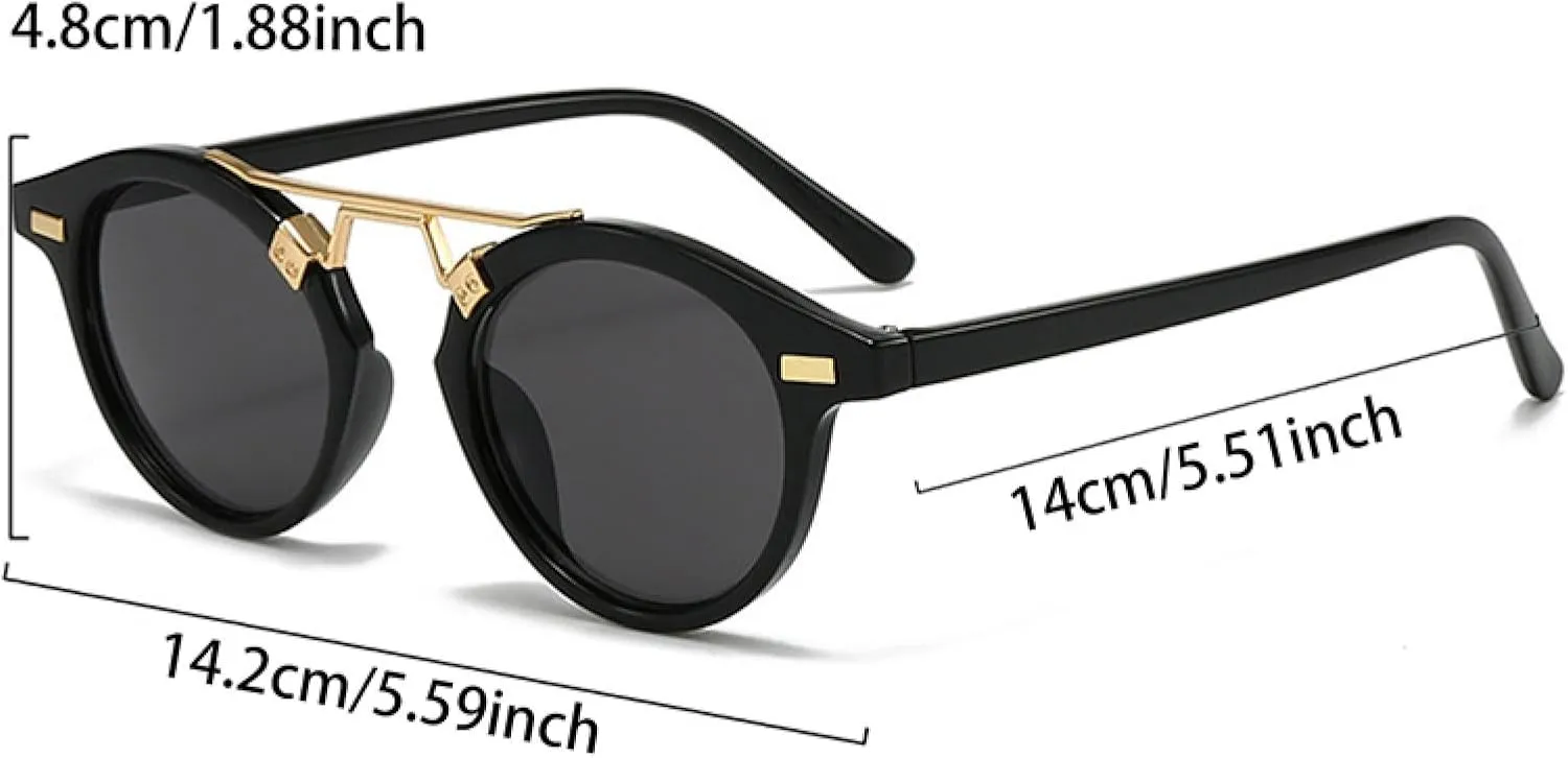 Vintage Round Sunglasses Women Fashion Gradient Outdoor Shades Trendy Luxury Casual Sun Glasses