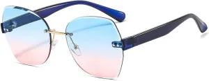 Vintage Trend Rimless Sunglasses Women Men Fashion Luxury Punk Summer Traveling Sun Glasses Uv400