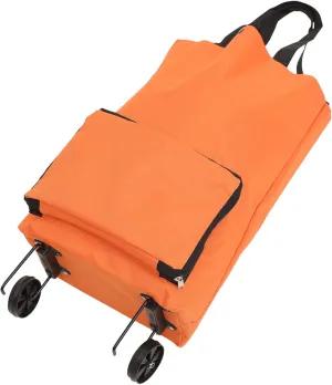VOSAREA Foldable Grocery Trolley Cart with Wheels Collapsible Shopping Bag for Easy Transport of Groceries Laundry and More Portable Design