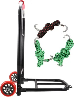 VOSAREA Portable Folding Trolley Office Hand Cart Shopping Cart Silent Two-wheeled Hauling Truck
