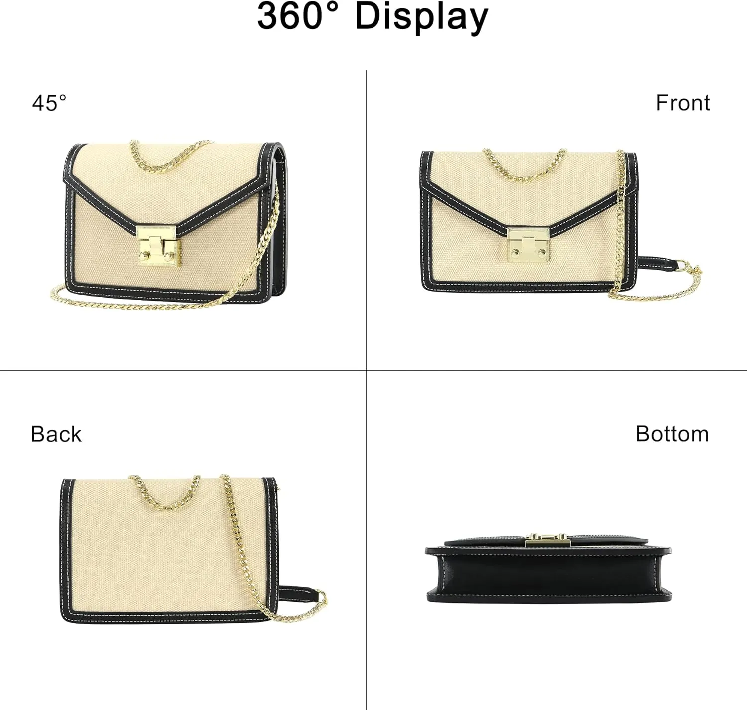 Wallet on Chain Purse WOC Crossbody Clutch Bag for Women in Textile and Leather Mini Shoulder Bag Phone Wallet