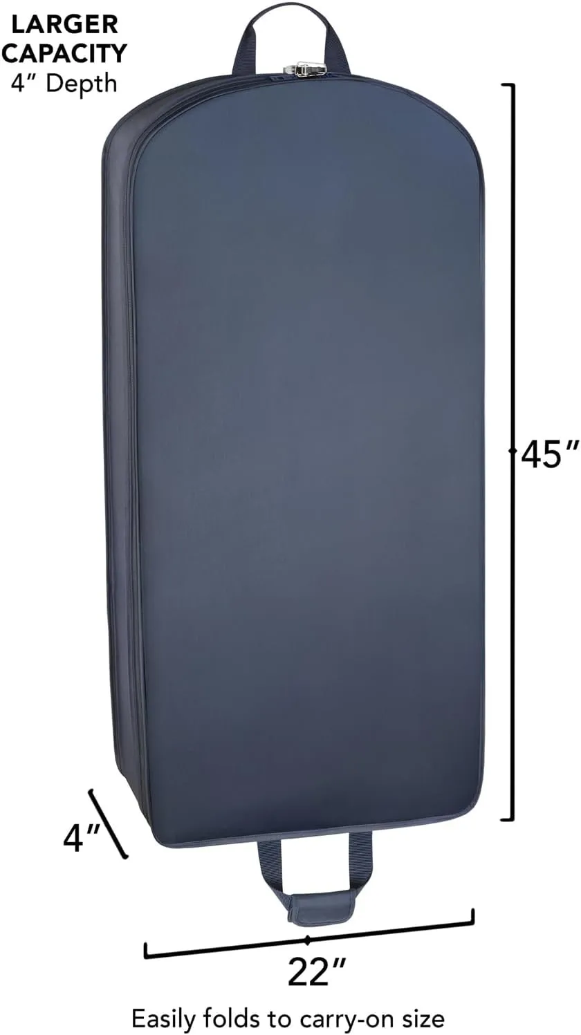WallyBags® 45” Deluxe Extra Capacity Travel Garment Bag with two accessory pockets