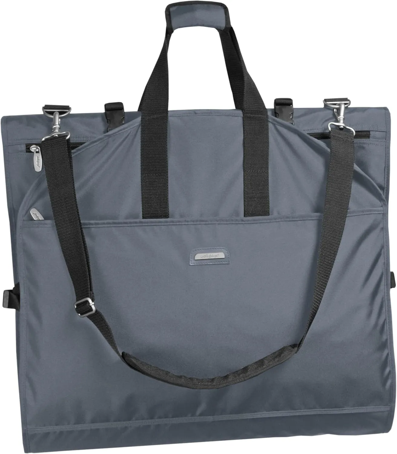WallyBags 66” Premium Tri-Fold Carry On Destination Wedding Dress Travel Garment Bag, Charcoal, 66 Inch