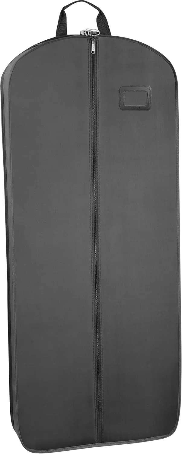 WallyBags® Garment Bag Premium Tri-Fold Travel Exterior Pocket, Black-B1 Rose, 60-Inch