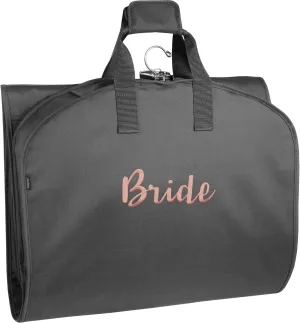 WallyBags® Garment Bag Premium Tri-Fold Travel Exterior Pocket, Black-B1 Rose, 60-Inch