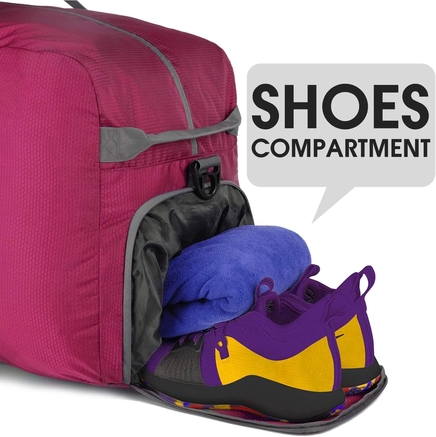 WANDF Foldable Travel Duffel Bag 60-120L Duffle Carry on for Women and Men