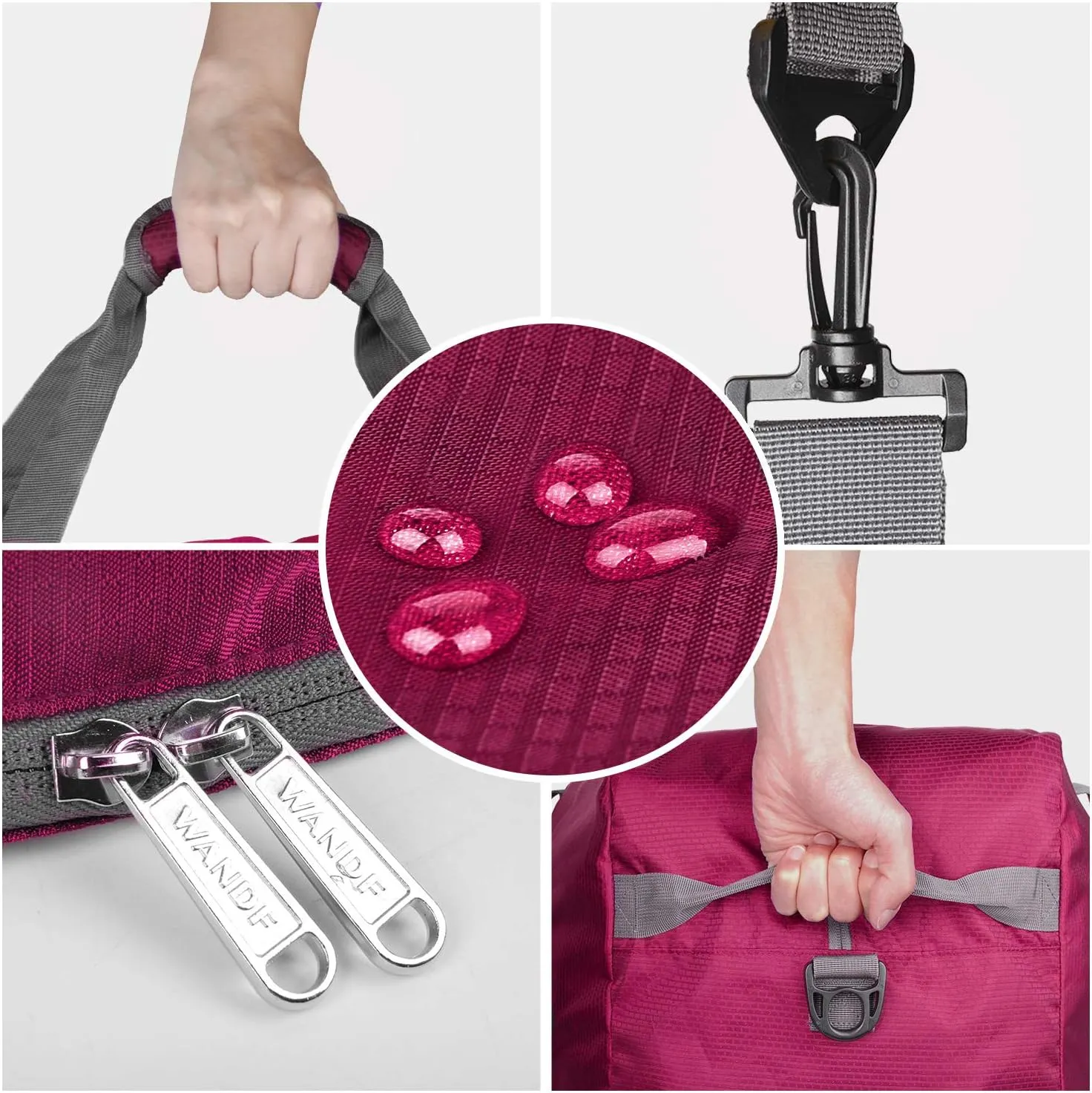 WANDF Foldable Travel Duffel Bag 60-120L Duffle Carry on for Women and Men