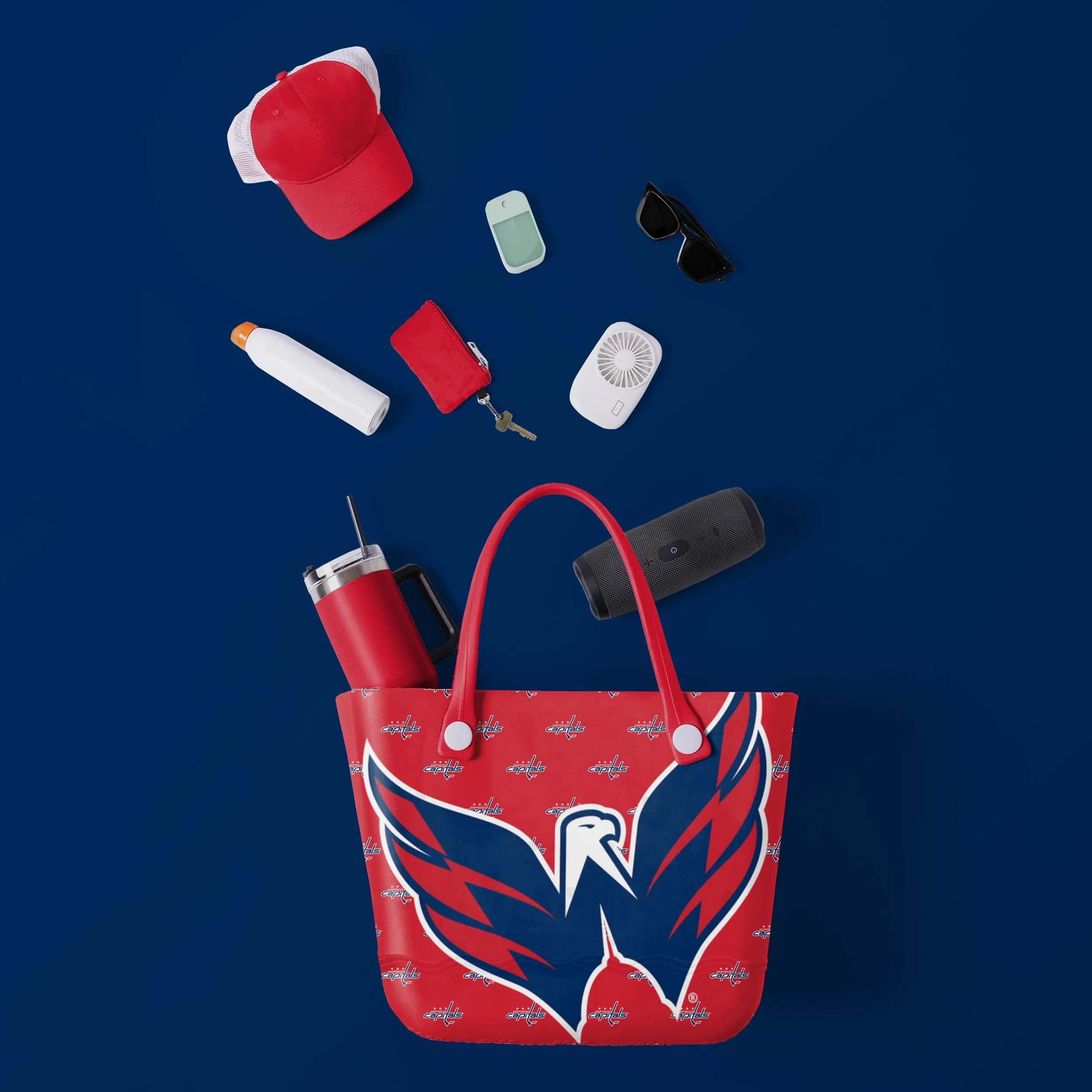 Washington Capitals Big Logo Mini Print Tailgate Tote Bag