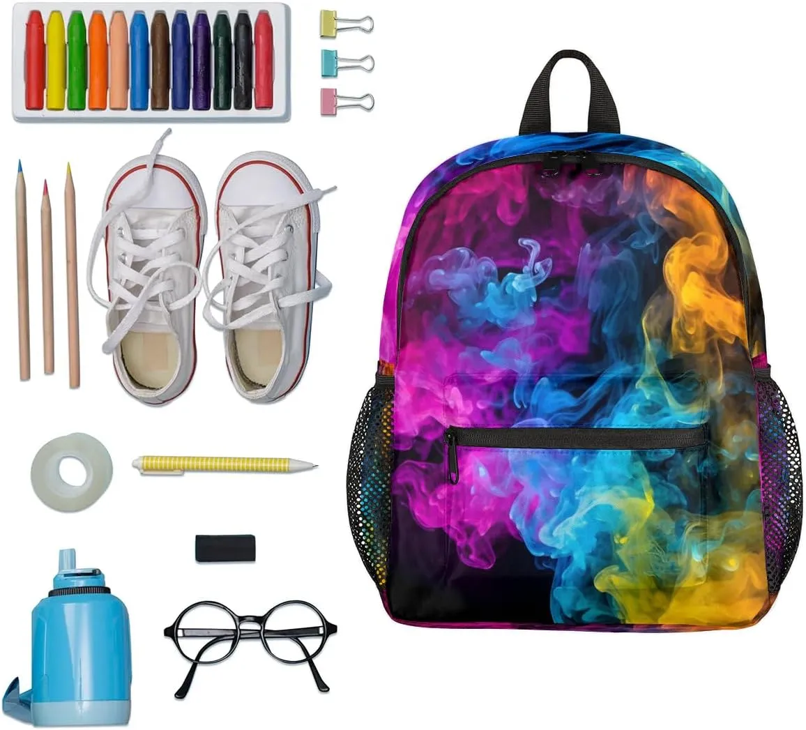 Watercolor Stripes Toddler Backpack for Little Girls Preschool Kindergarten Small Backpack Lightweight Bookbag Waterproof Mini Travel PreSchool Student Bookbags