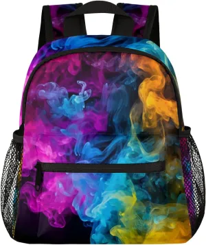 Watercolor Stripes Toddler Backpack for Little Girls Preschool Kindergarten Small Backpack Lightweight Bookbag Waterproof Mini Travel PreSchool Student Bookbags