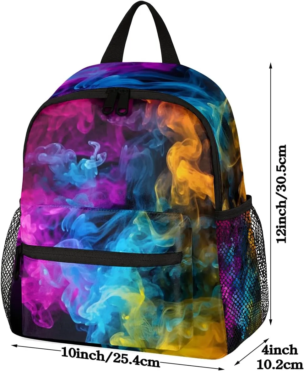 Watercolor Stripes Toddler Backpack for Little Girls Preschool Kindergarten Small Backpack Lightweight Bookbag Waterproof Mini Travel PreSchool Student Bookbags