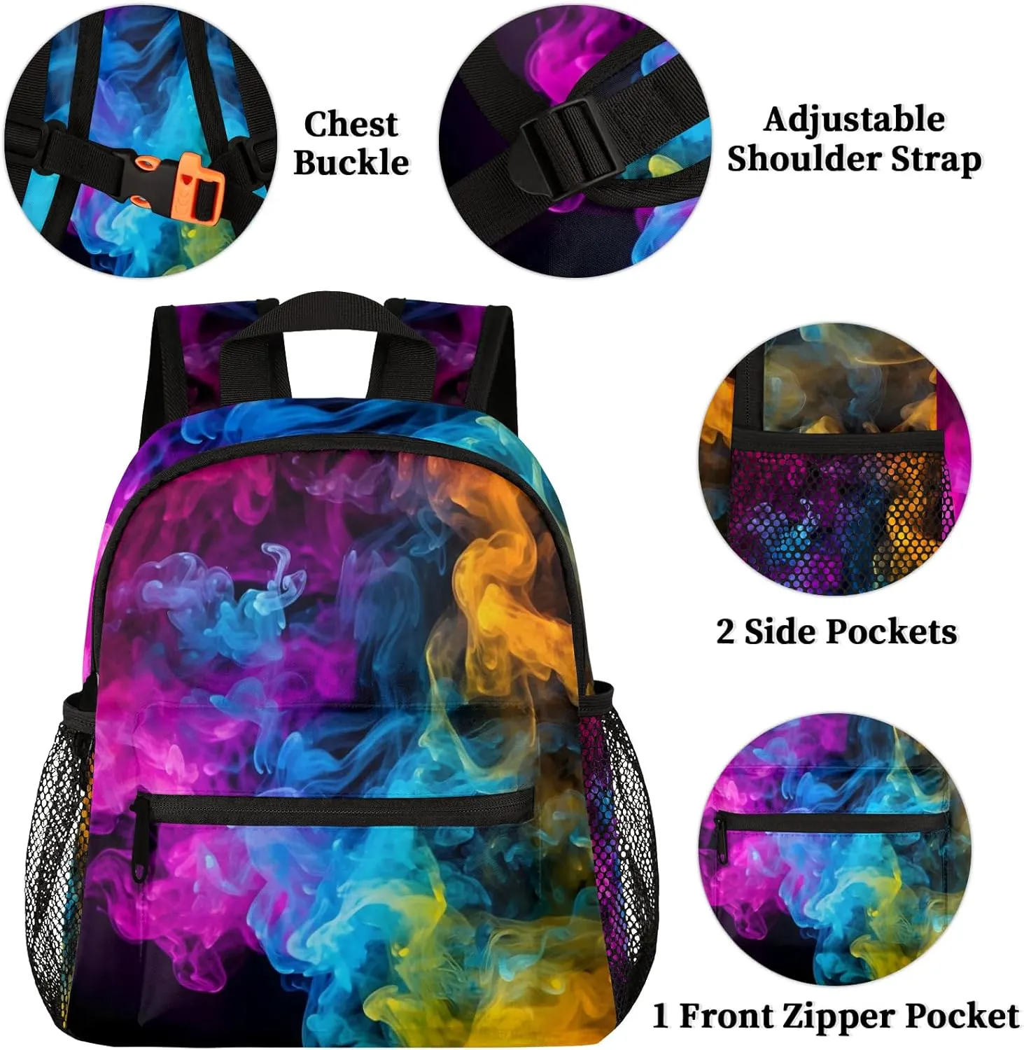 Watercolor Stripes Toddler Backpack for Little Girls Preschool Kindergarten Small Backpack Lightweight Bookbag Waterproof Mini Travel PreSchool Student Bookbags