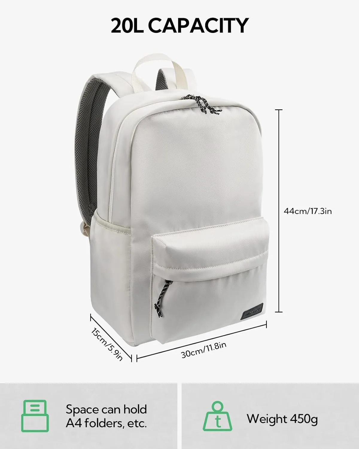 WATERFLY Lightweight Daypack Travel Backpack: 20L Durable Day Pack Fashion Causal Lightweight Airplane Travel Bags for Women Men Adult Work Vacation Hiking Backpacks