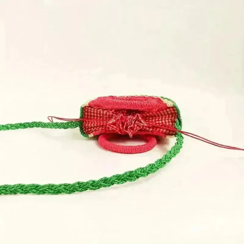 Watermelon Shaped Colorblock Straw Beach Bag