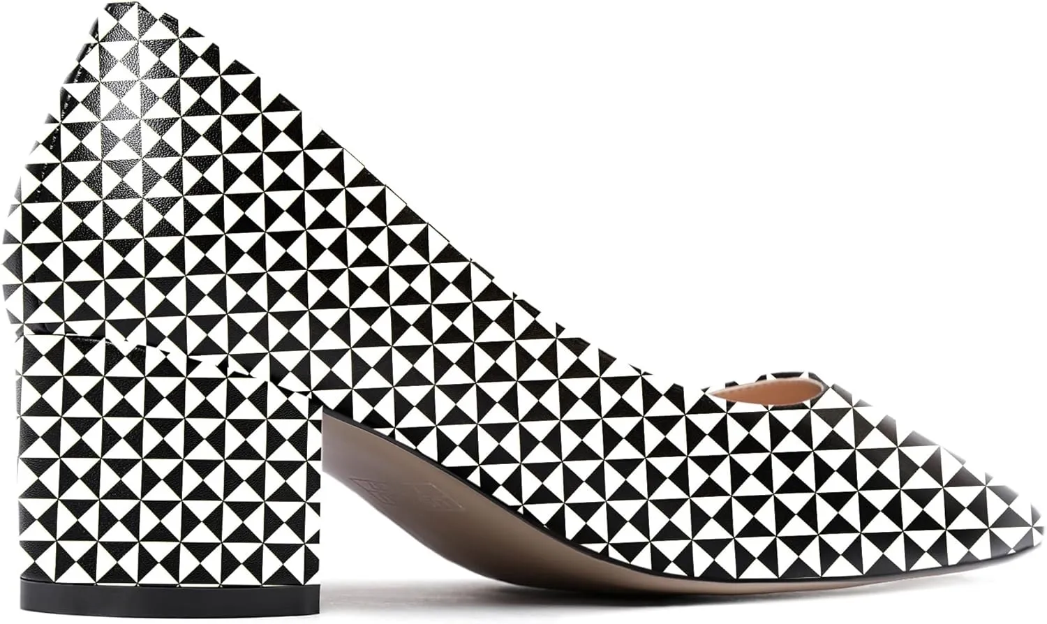 WAYDERNS Women's Matte Slip On Pointed Toe Chunky Low Block Heel Pumps Shoes 2 Inch