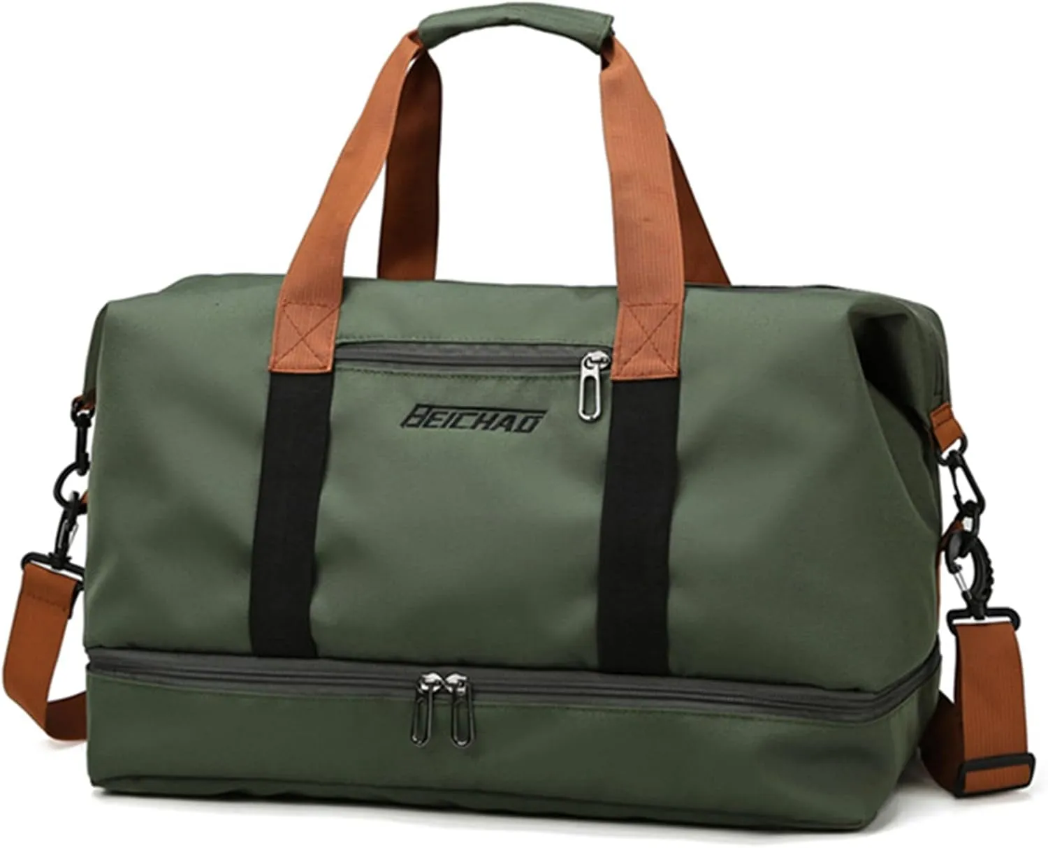 Weekender Bags for Women with Shoe Compartment, Travel Duffel Bag, Overnight Carry On Personal Item Bag with Wet Pocket, Gym Bag (Green), LXXB810