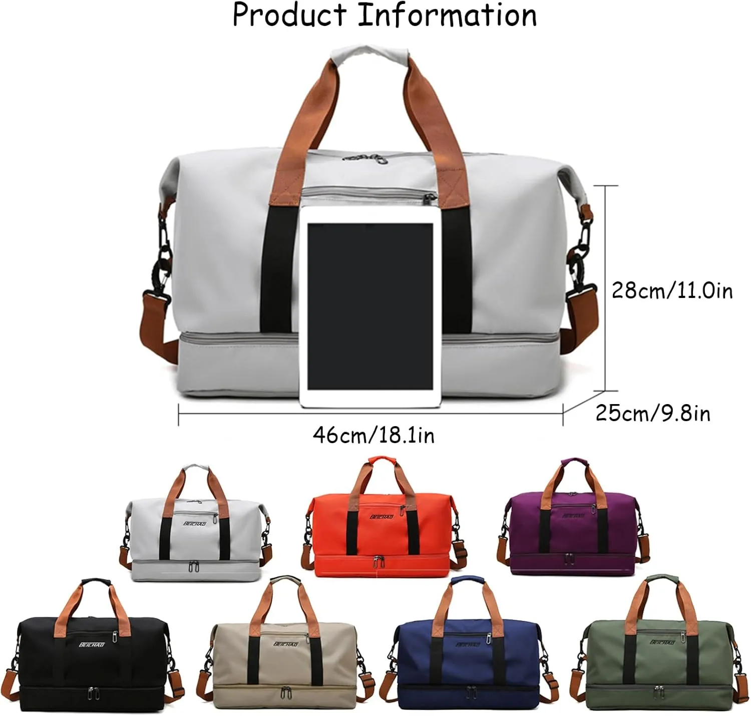 Weekender Bags for Women with Shoe Compartment, Travel Duffel Bag, Overnight Carry On Personal Item Bag with Wet Pocket, Gym Bag (Green), LXXB810