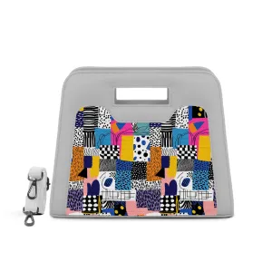 White Chic Peek Handbag Graphic Shapes