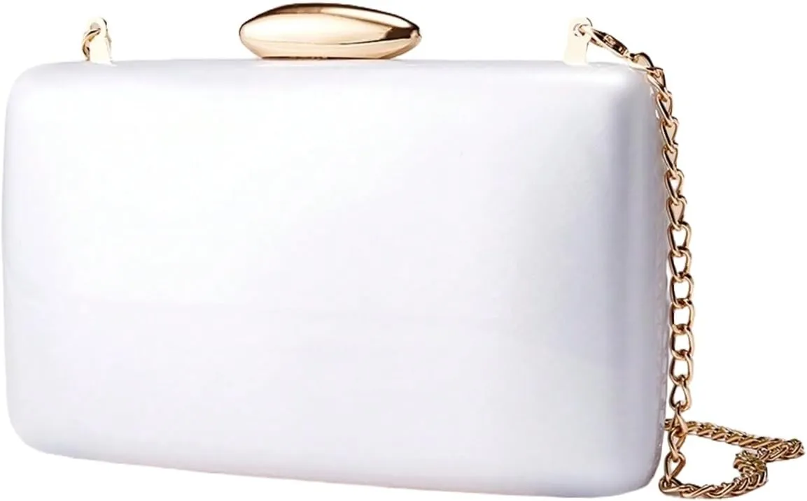 White Clutch Purse ，Formal Party Clutches Wedding Purses Cocktail Prom Handbags，Small Clutch Purses for Women Wedding and Party