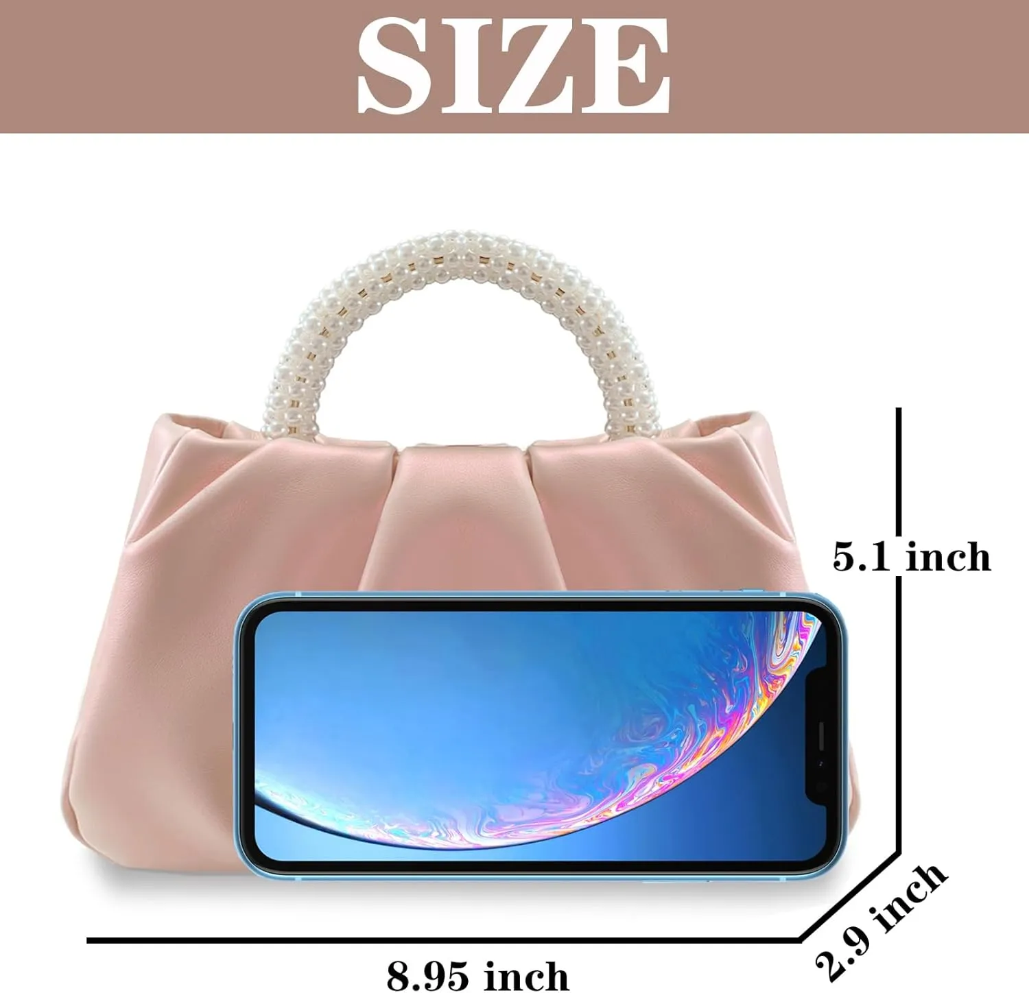 White Pearl Purse Women Soft Leather Evening Clutch Bag Wedding Prom Shoulder Crossbody Bag Small Chic Party Purse…