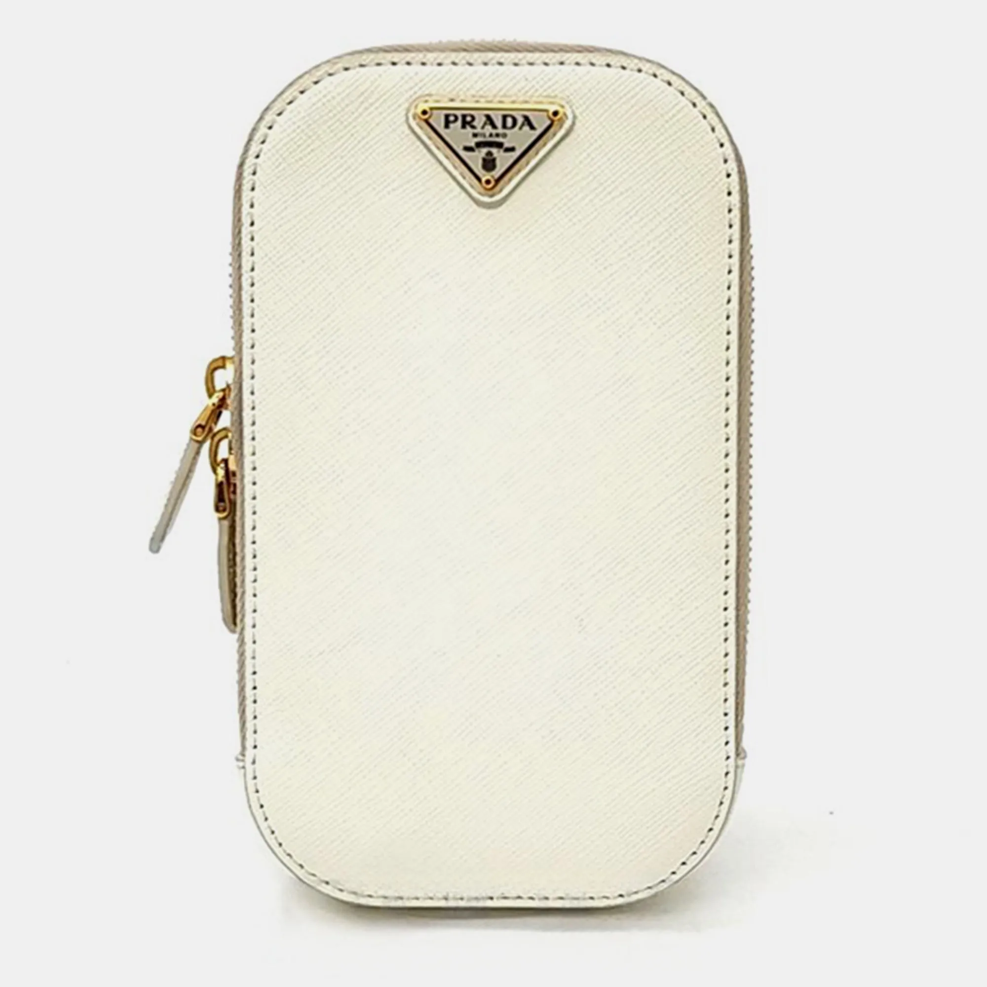 White Saffiano Leather Mini Crossbody Bag