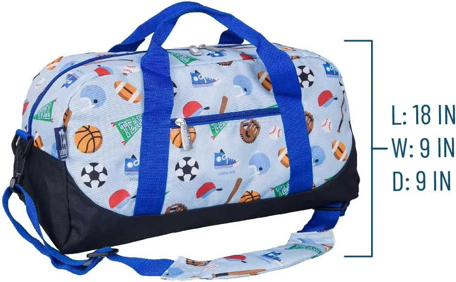 Wildkin Kids Overnighter Duffel Bag – Carry-On Size, Ideal for School & Sleepovers – Game On