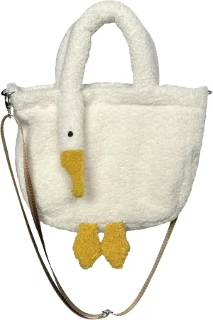 Women Cute Plush Goose Bag Funny Novelty Goose Purse Tote Handbag Shoulder Shopper Bag