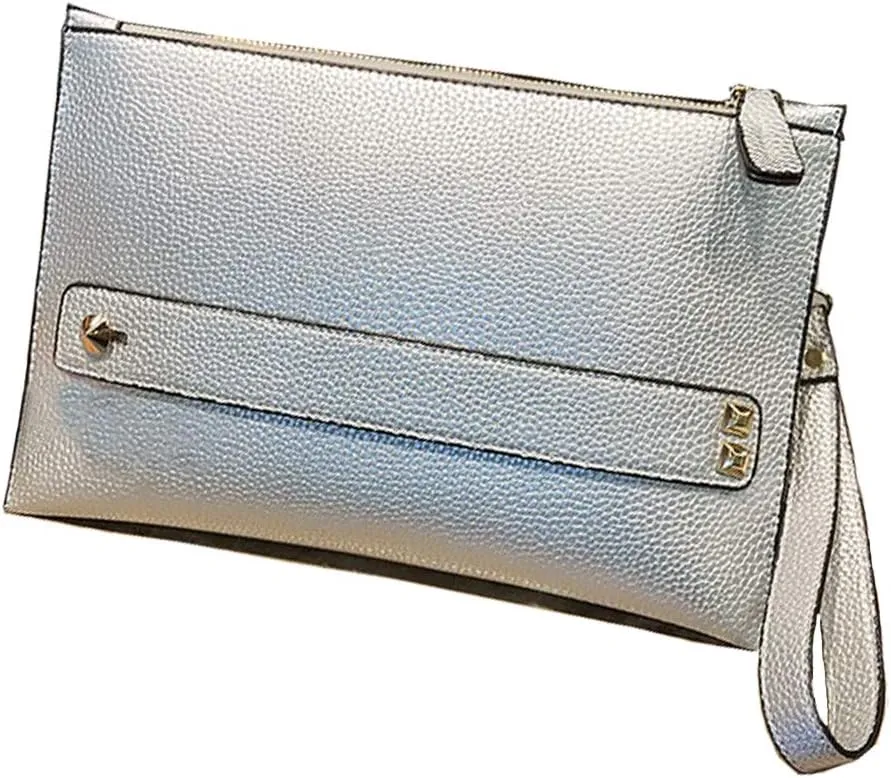 Women Envelope Clutch Bag PU Leather Female Day Clutches Large Purse Evening Bags with Wrist Strap