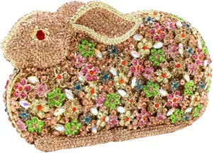 Women Evening-Bag Chain Rhinestone Luxury Ladies Clutch-Purse Wedding-Handbag Rabbit