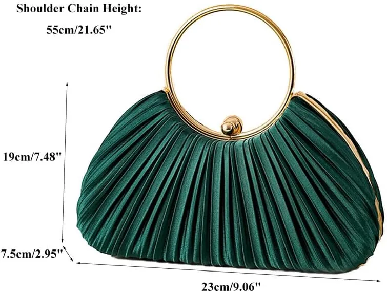 Women Evening Clutch Purse with Detachable Chain Shoulder Tote for Wedding Party Crossbody Handbags with Top Handle