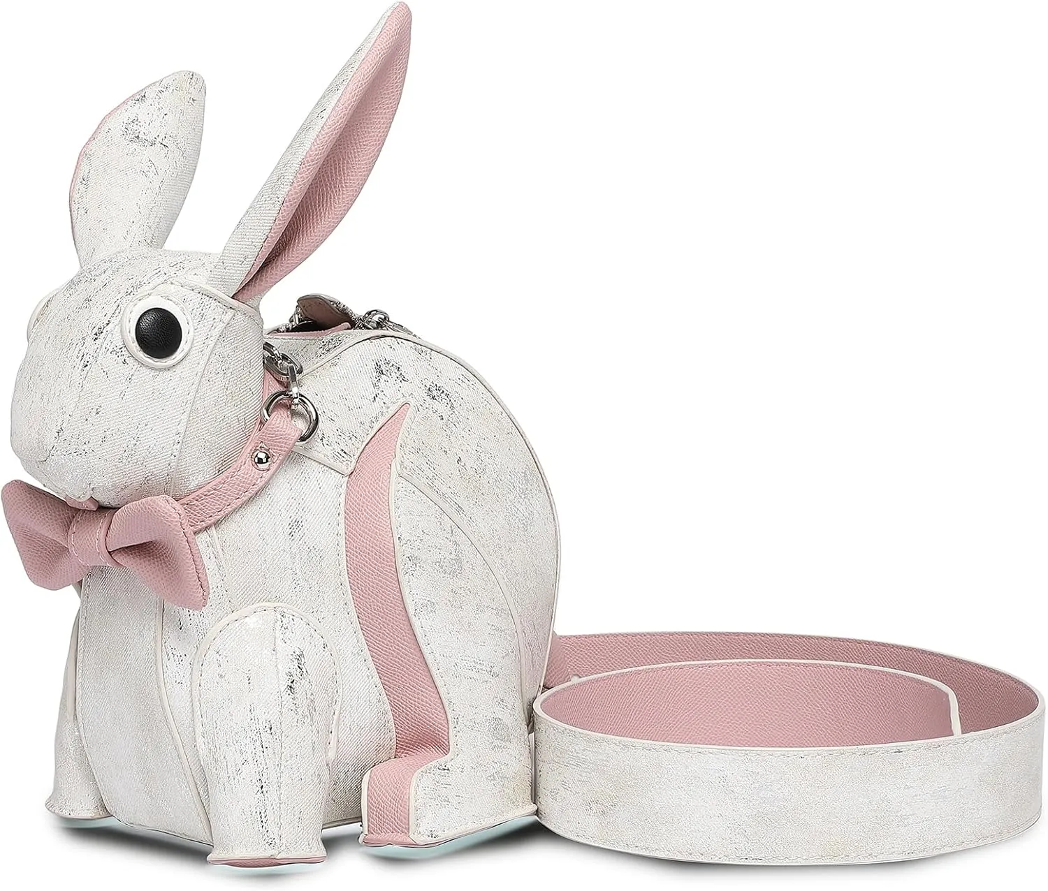 Women Luxury Fun Rabbit Shaped Crossbody Shoulder Bag PU Leather Unique Novelty Cute Rabbit Purse