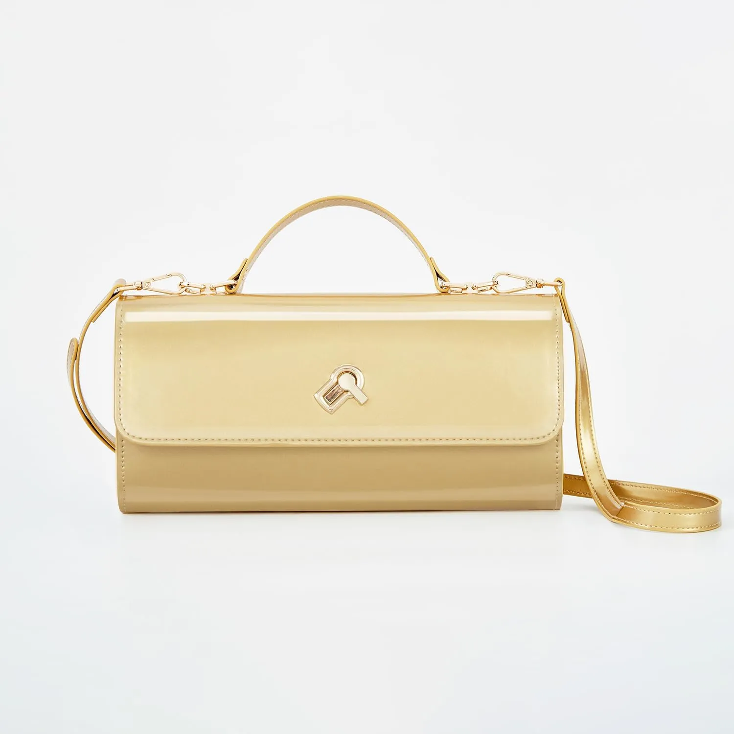 Women Metallic PU Leather Evening Clutch Purse Handbag Crossbody Shoulder Bag Square Box Bag Chic Handbag