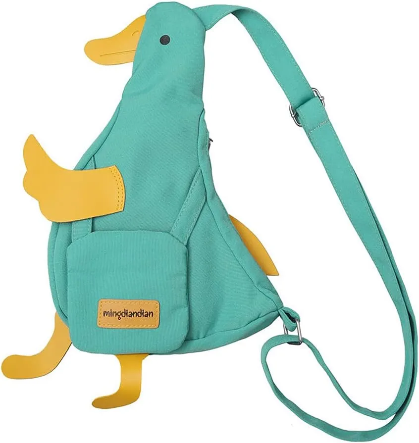 Women Nylon Shoulder Handbag Duck Purse Novelty Animal Shaped Crossbody Bag Chicken Chest bag