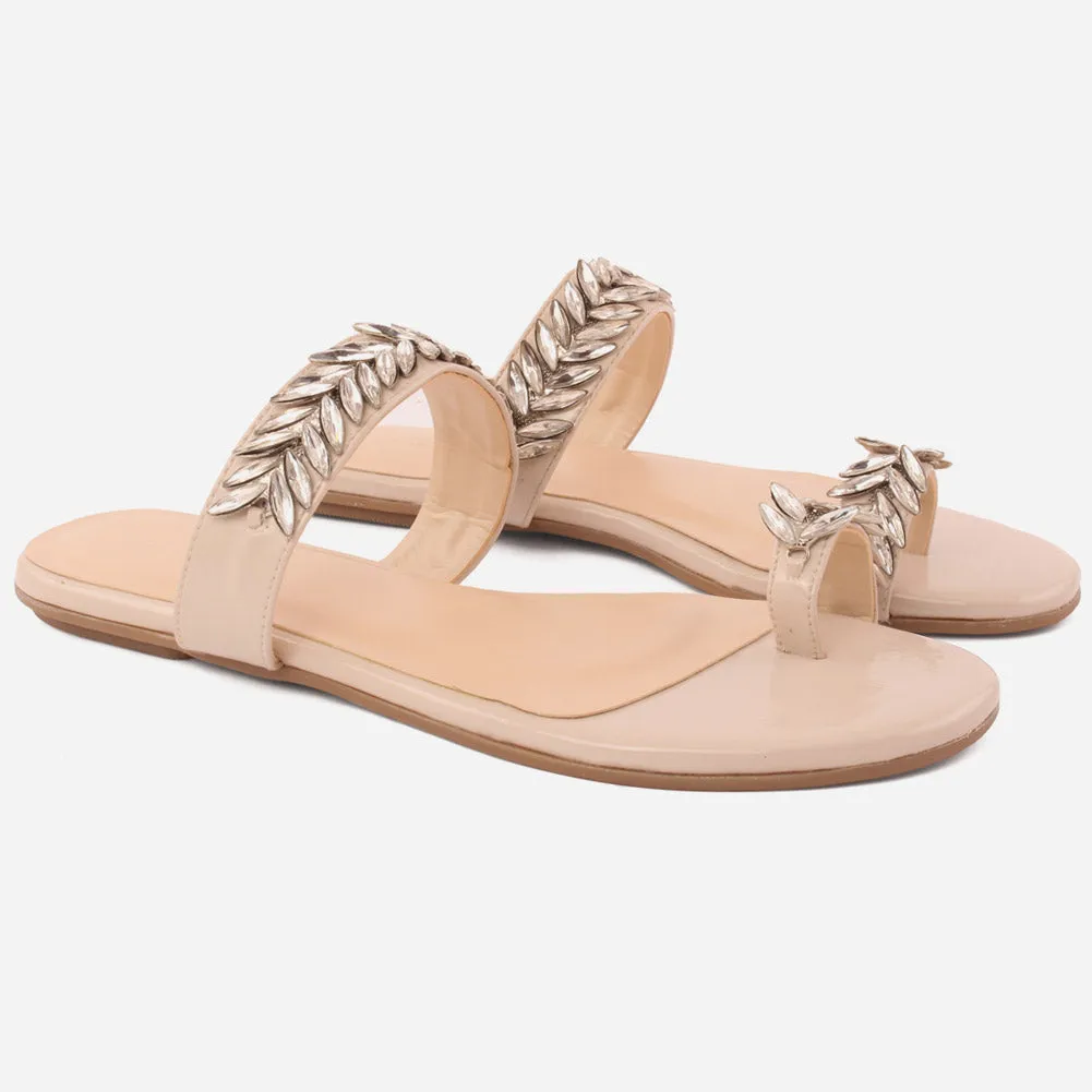Women "Kemma"Glamorous Metallic Gemstone  Slippers