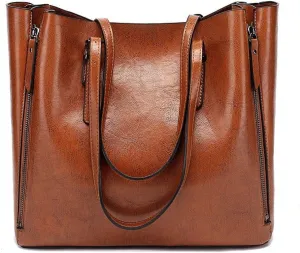 Women Retro Pu Leather Bucket Bag Luxury Lady Single Shoulder Bag Shopping Tote