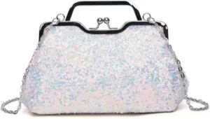 Women Sequins Evening Handbag Glitter Top Handle Purse Chain Cross-body Bag