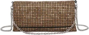 Women Sparkly Evening Handbag Rhinestone Crossbody Bag Bling Mini Purse Crystal Evening Clutch Small Formal Purse