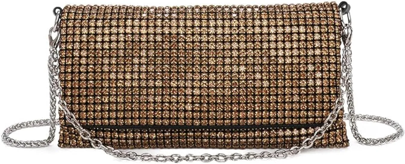 Women Sparkly Evening Handbag Rhinestone Crossbody Bag Bling Mini Purse Crystal Evening Clutch Small Formal Purse